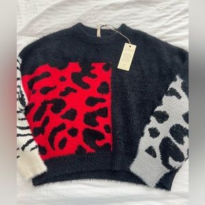 Animal print soft sweater